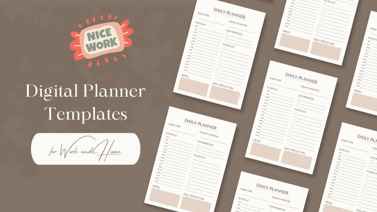 Digital Planner Templates for Work and Home