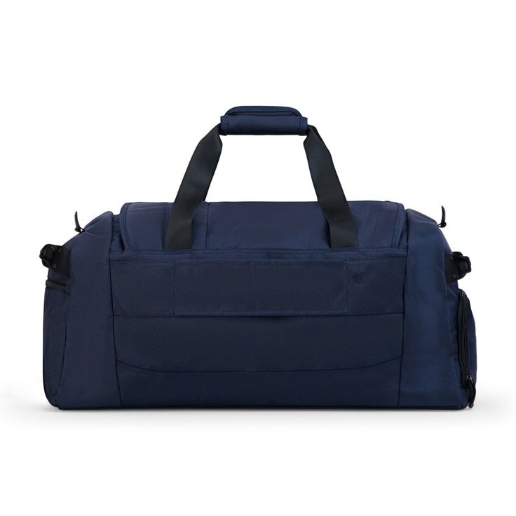 The siege Duffle has a spacious main compartment that makes it great for travel and working out. The ventilated shoe compartment can double as a wet pocket to hold sweaty clothes, and it folds up when not in use. The bag stacks on top of your luggage using the rear strap, and the front organizer keeps your small essentials within reach. -1680D Ballistic weave fabric -left side zip pocket which is an Integrated shoe/wet compartment -Quick Access phone pocket on front -18"-36" Drop Removable shoul Sporty Waterproof Nylon Bags, Sporty Nylon Travel Accessories With Functional Pockets, Sporty Nylon Luggage For Everyday Use, Sporty Nylon Travel Accessories For Everyday Use, Functional Nylon Travel Bag, Functional Travel Accessories With Pockets For Outdoor Activities, Sporty Luggage With Functional Pockets For Everyday Use, Functional Waterproof Travel Bag, Navy Nylon Sporty Bag