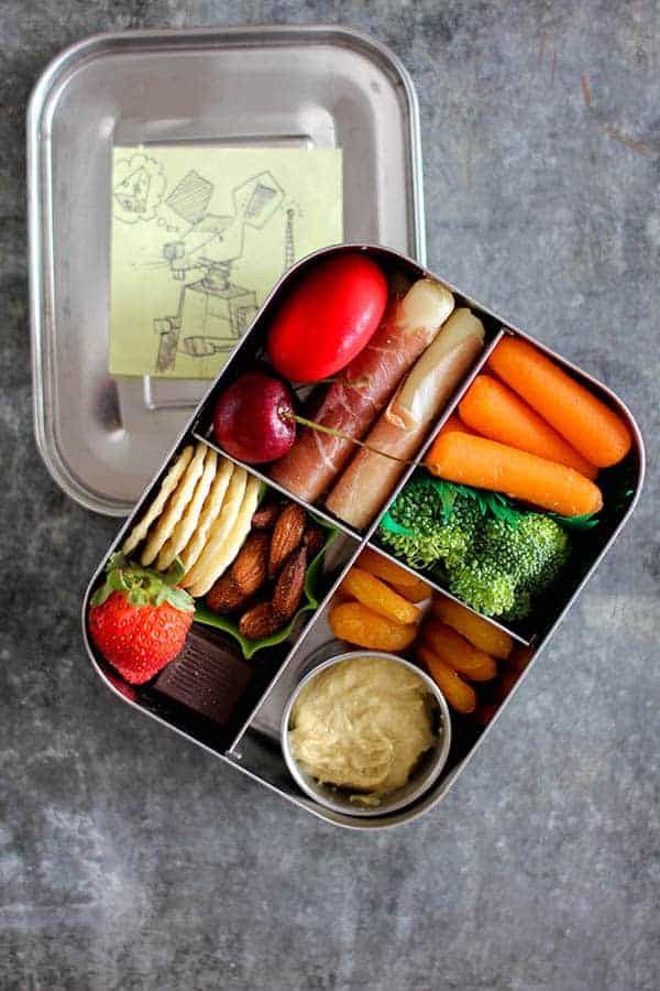 a bento box filled with different types of food