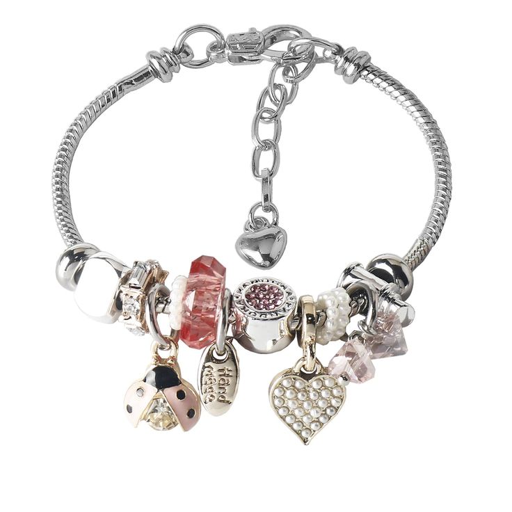 PRICES MAY VARY. Pink Beetle bracelets for teen girls is a combination of high-quality stainless steel wire chain, cartoon alloy pendants and crystal beads.bracelets for teen girls is fashionable and beautiful, and its colorful colors can always shine the eyes of friends. Fashion mainstream: The cute charm bracelets for girls is carefully matched with the modern fashion cartoon shape, which is dazzling. Wear an adjustable girls jewelry, that will make you the center of attention no matter where Trendy Metal Bracelets For Mother's Day, Adjustable Rose Gold Alloy Charm Bracelet, Rose Gold Alloy Charm Bracelet, Cute Charm Bracelet With Removable Charms As Gift, Trendy Silver Charms For Gifts, Nickel-free Charm Bracelet For Valentine's Day Friendship, Nickel-free Charm Bracelet For Friendship On Valentine's Day, Pink Alloy Jewelry Gift, Valentine's Day Nickel-free Charm Bracelet For Friendship