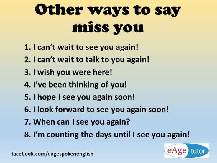 a poster with the words'other ways to say miss you '