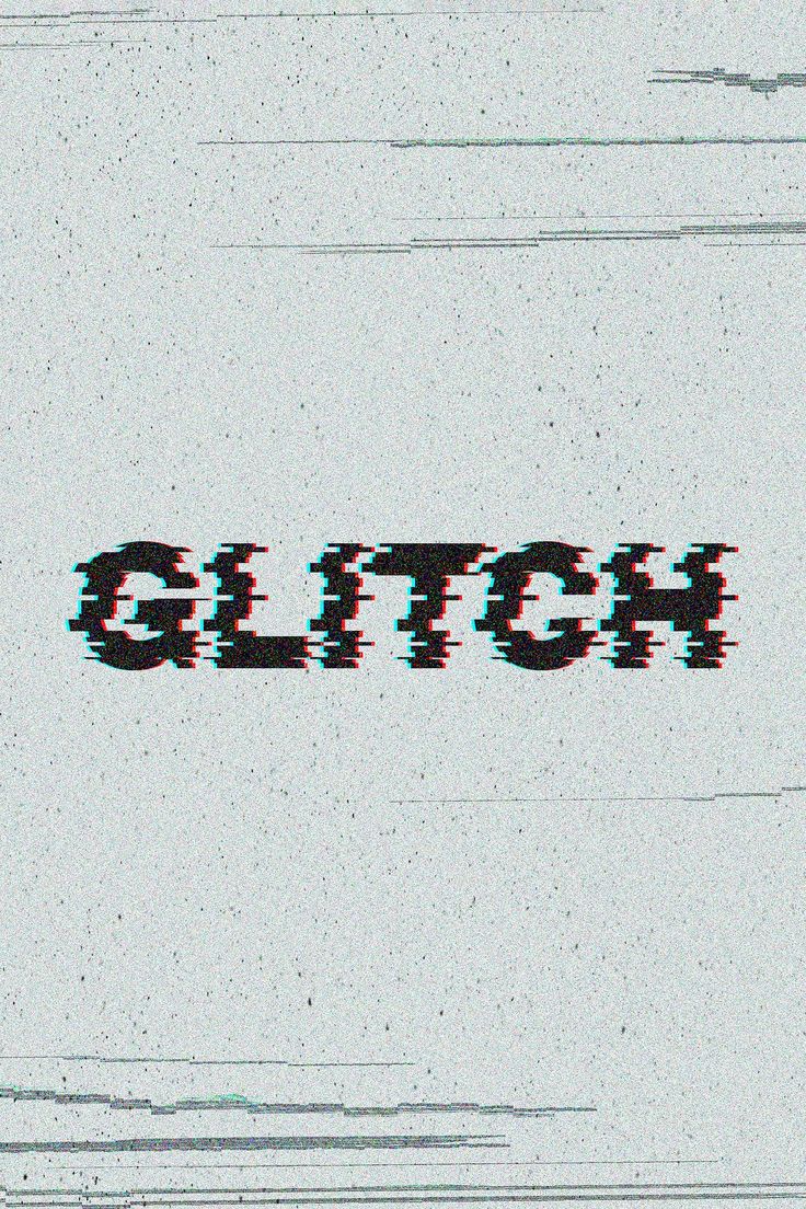 the word glitch is made up of small squares and dots on a white background