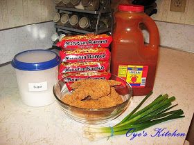 the ingredients are on the counter ready to be cooked