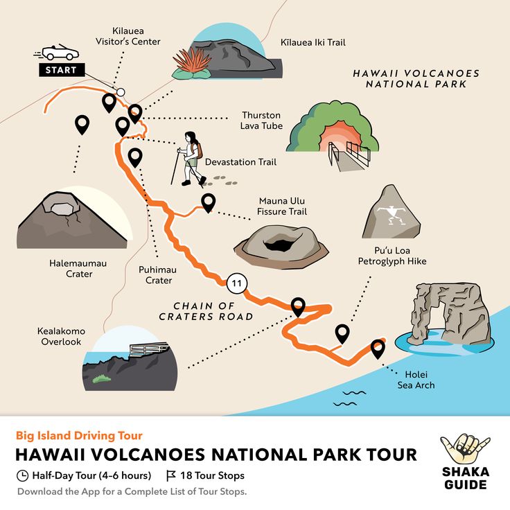 the hawaii volcanos national park tour map