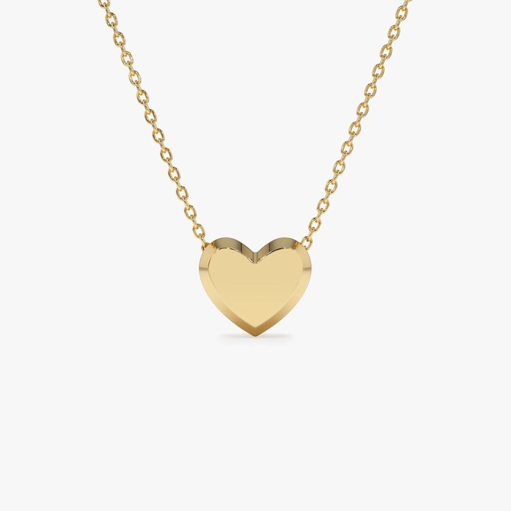 14k Gold Heart Necklace Puffed Heart Slider Pendant / Love Charm / Perfect Heart Necklace / Minimal Heart Necklace / Birthday Gift  ▶ Details   * Made to Order * Gold KT: 14K Solid Gold (also available in 18K & Platinum upon request) * Length & Width: 9 x 8 MM * Ready to Ship in 1-2 Business Days ▶ See more of our Gold Necklaces - http://etsy.me/2lUxj86  ▶ See our storefront here - http://etsy.me/2lUcVnH  ▶ All store sections here * Diamond Rings - http://etsy.me/2lwKUl8  * Diamond Earrings - http://etsy.me/2lyqVBP  * Diamond Necklace - http://etsy.me/2mqa6O1  * Diamond Bracelets - http://etsy.me/2mVrAB5  * Diamond Wedding Rings - https://etsy.me/3YbpVq2  * Gold Wedding Band - https://etsy.me/3X3uf9F * Gold Necklaces - http://etsy.me/2lUxj86  * Gold Bracelets - http://etsy.me/2l9VKBr  * Go Classic Yellow Gold Heart Necklace For Gift, Classic Yellow Gold Heart Necklace As Gift, Yellow Gold Necklace With Heart Charm For Anniversary, Classic Heart Pendant Necklace For Anniversary, Yellow Gold Open Heart Necklace With Polished Finish, Anniversary Gift Yellow Gold Necklace With Heart Charm, Yellow Gold Heart Charm Necklace For Anniversary Gift, Classic Yellow Gold Heart Pendant Charm Necklace, 14k Gold Charm Necklaces For Anniversary, Valentine's Day