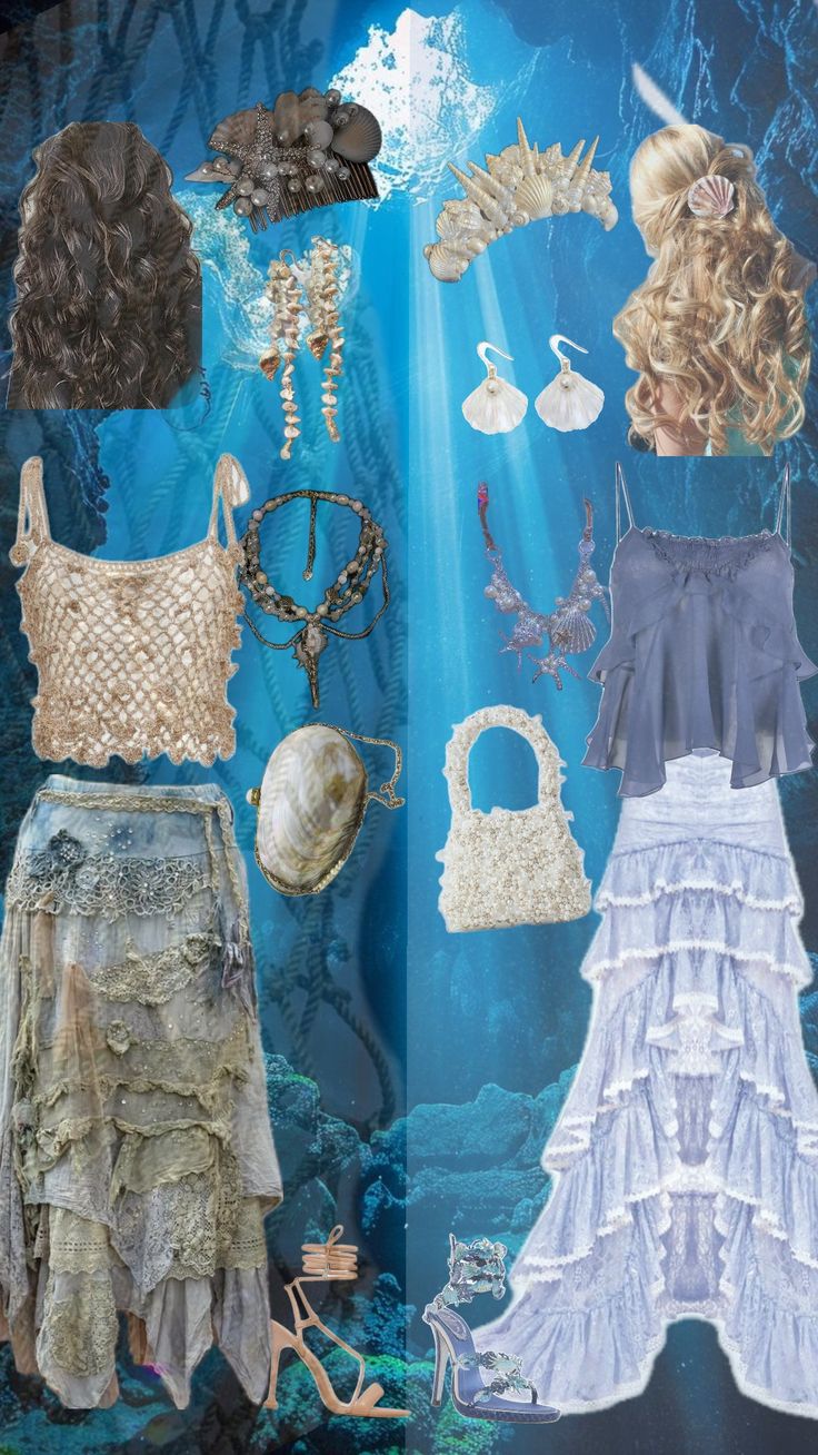 #sirencore vs #mermaidcore #outfit #outfitinspo #mermaid #siren #viral #blowup Siren Core Costume, Chappel Roan Mermaid Outfit, Mermaid Fantasy Outfit, Siren Clothes Aesthetic, Mermaid Mom Outfit, Mairmaid Costume, Casual Siren Outfit, Vintage Mermaid Costume, Mermaid On Land Outfit