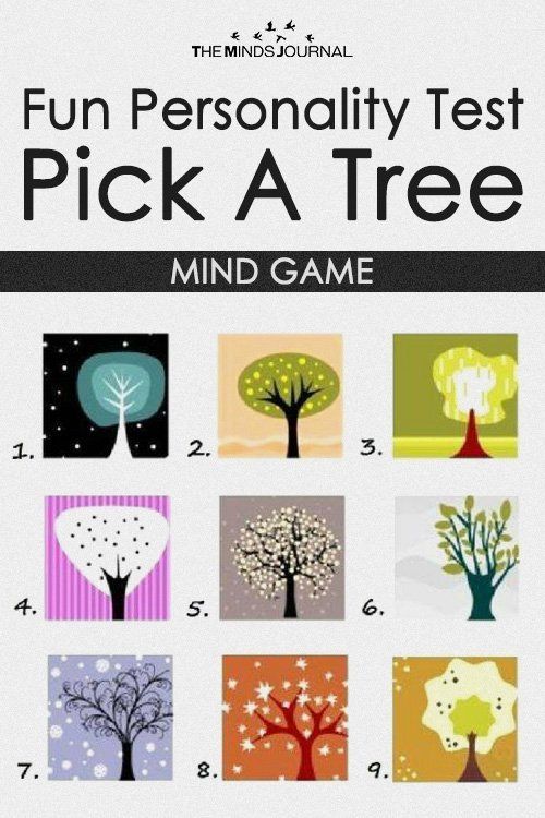 the mind game for kids to play with their family and friends, which includes four different trees