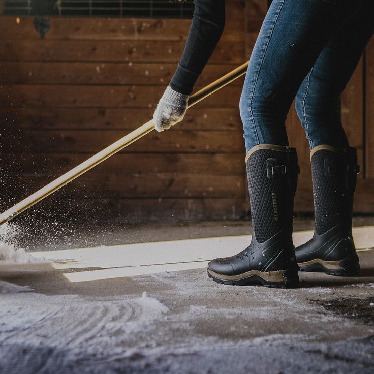 Lacrosse Women's Alpha Thermal 14" Soft Toe Waterproof Work Boot - Black/Tan - 644108On Sale Now! This Item Ships FREE! Whether they're for work or play, one thing is for certain: the Alpha Thermal keeps feet warm with 7mm of insulating neoprene and an extra plush fleece lining. Built for comfort and durability, these boots plow through snow, sleet, slush, ice and whatever else is in your wintery path. So, when the mercury drops and the snow piles up, Jack Frost can nip all he wants at your nose Boots For Women Outfits, Slush Ice, Womens Lacrosse, Winter Work, Hunting Boots, Muck Boots, The Alpha, Work Boot, Rubber Boots