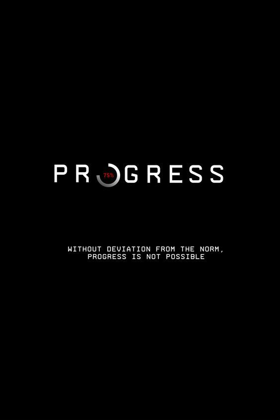 a black background with the word progress written in white on it, and an image of a