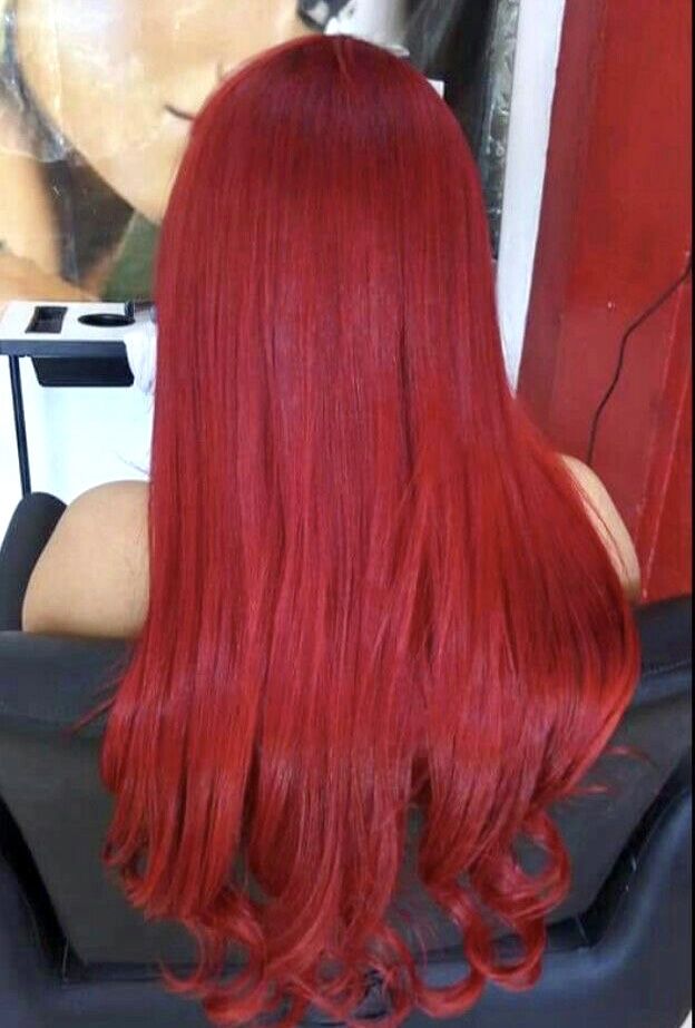 Vibrant Red Hair Color Ombre, Red Crimson Hair, Fire Red Hair Color, Blood Red Hair Color, Scarlet Red Hair, Highlight Hair Ideas, Bright Red Hair Dye, Bright Red Hair Color, Fire Red Hair