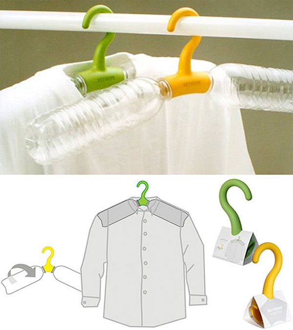 the clothes hangers are attached to the clothing rack, and they also have hooks