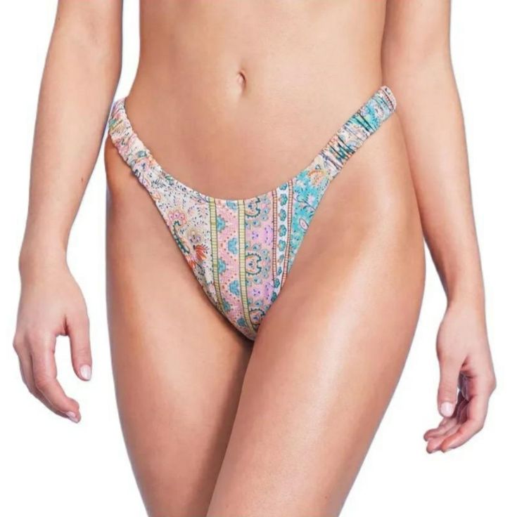 Wild Fable Womens Paisley Striped Scrunchie Side-Tab Bikini Bottom - Print Varies, But In Colors Shown. Patterned Stretch Swimwear For The Beach, Stretch Patterned Swimwear For Beach, Spring Paisley Print Beachwear Swimwear, Spring Beachwear With Paisley Print, Bohemian Swimwear With Paisley Print For Vacation, Bohemian Paisley Print Swimwear For Vacation, Summer Beach Swimwear With Paisley Print, Paisley Print Swimwear For Summer Beach, Summer Beachwear With Paisley Print Swimwear