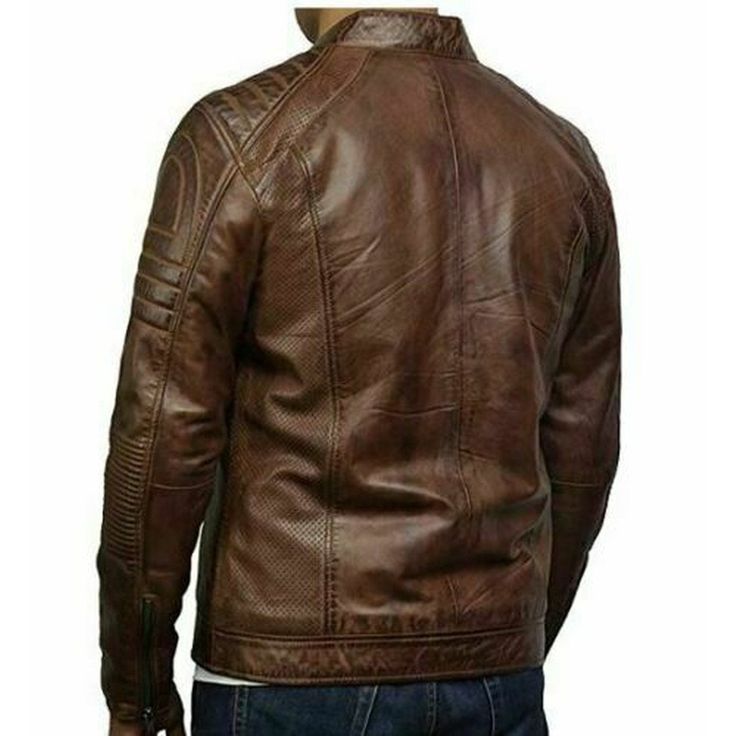 Description The distressed brown cafe racer jacket will always remain a staple in men fashion regardless of the changing trend. It's made up of genuine leather and features a viscose lining. Additional features include zip fastener, four external pockets and decorative seams. Material: Genuine Leather lined with Polyester Key Features: Zip Closure, Erect Collar and lining on shoulder / Sleeves Pockets: Four External Pockets, and Two Internal Pockets Color: Distressed Brown Order Processing & Shi Brown Zipper Outerwear For Biker Events, Brown Biker Jacket With Zipper For Biker Events, Brown Zipper Biker Jacket For Events, Brown Cafe Racer Biker Jacket With Long Sleeves, Brown Cafe Racer Leather Jacket For Winter, Fitted Brown Biker Leather Jacket, Rugged Brown Outerwear For Motorcycling, Fitted Brown Leather Biker Jacket, Vintage Brown Biker Jacket For Fall Events