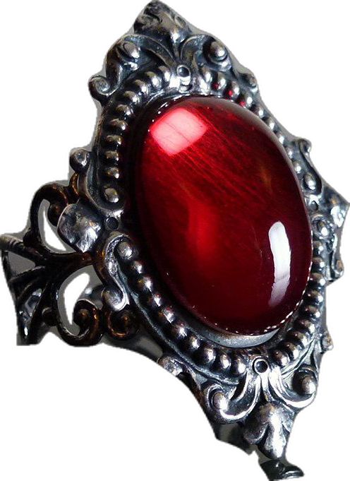 Ornate Red Cabochon Jewelry, Gothic Metal Rings For Collectors, Gothic Collectible Metal Rings, Adjustable Red Gothic Jewelry, Adjustable Red Metal Rings, Gothic Style Ring Jewelry Gift, Gothic Style Jewelry Ring Gift, Ornate Rings As Gifts, Gothic Oval Collectible Jewelry