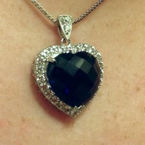 Heart of the Ocean Sapphire Pendant- Inspired by the monumental movie- The Titanic Ocean Pendant, Heart Of The Ocean, Ocean Heart, Helzberg Diamonds, The Titanic, Valentines Day Presents, Berkshire Hathaway, Sapphire Pendant, Silver Shop