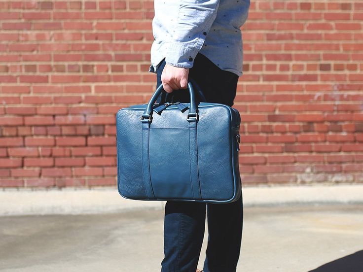 Leather Computer Bag - Blue - olpr. Blue Rectangular Briefcase With Top Carry Handle, Blue Rectangular Shoulder Bag For Business, Leather Briefcase With Laptop Sleeve, Blue Rectangular Briefcase With Luggage Sleeve, Blue Travel Briefcase Rectangular Shape, Versatile Briefcase With Laptop Sleeve, Satchel Style, Blue Business Bag With Top Carry Handle, Modern Blue Bags For Business Trips, Business Blue Bags With Top Carry Handle