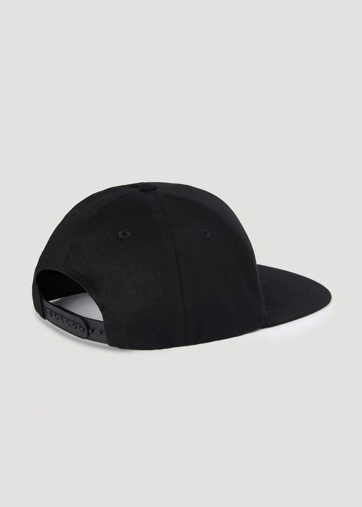 The American Flat Billed Cap in Black. Adjustable, close fitting cap with flat bill. Black, featuring embroidered American Tall logo. Snap closure back. Please note that for hygienic reasons, hats are FINAL SALE. MORE DETAILS:We like what we do, and you do too. You’re already donning tees and jeans that fit better than you could have possibly imagined. And sure, maybe finding a hat that fits isn’t so difficult. But here’s an opportunity to rep’ your favorite brand while you’re out with your crew Classic Black Snapback Hat With Embroidered Logo, Classic Black Baseball Cap With Flat Bill, Adjustable Black Baseball Cap With Flat Brim, Black Adjustable Flat Brim Baseball Cap, Adjustable Black Flat Brim Baseball Cap, Black Adjustable Flat Brim Fitted Hat, Classic Black Baseball Cap With Flat Crown, Classic Black Snapback Hat With Flat Brim, Classic Black Flat Brim Snapback Hat