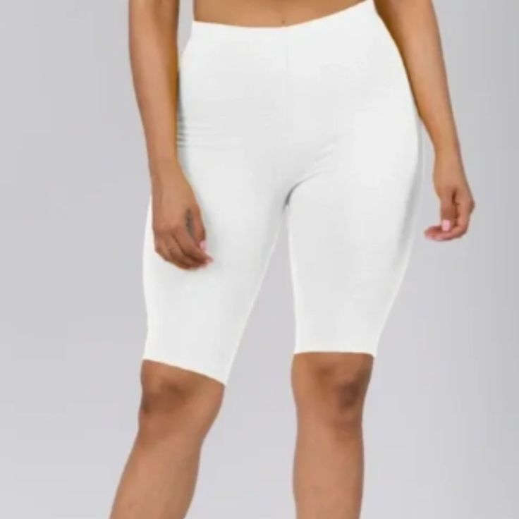 Nwt White High Rise Pull On Bike Too $Hort Shorts *Too $Hort Shorts-Only *High Rise Bike Shorts. *95%Cotton 5%Spandex.Made In Usa. ***Model Is Wearin Asmall Length 17" Inseam 7.5" Tags: Athletic, Athleisure, Sports, Gym, Workout, Exercise, Running, Yoga, Biking, Biker, Cycling Stretch White Athletic Shorts, White Stretch Athletic Shorts, White Basic Bottoms With Built-in Shorts, Summer Leggings With Built-in Shorts, White Mid-thigh Length Summer Shorts, White Stretch Athletic Shorts, Mid-thigh Length, White Stretch Athletic Shorts Mid-thigh Length, White Sporty Mid-thigh Biker Shorts, Solid Biker Shorts For Spring Workout