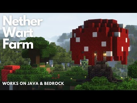 a red tree with the words nether wart farm on it