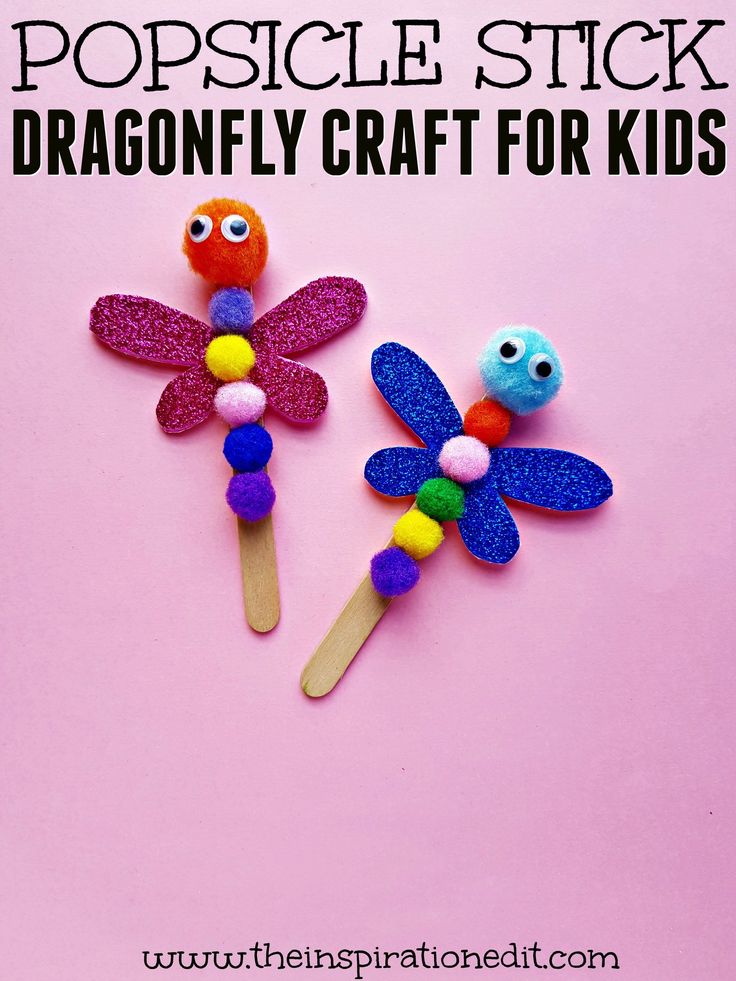 popsicle stick dragonfly craft for kids with text overlay reading popsicle stick dragonfly craft for kids