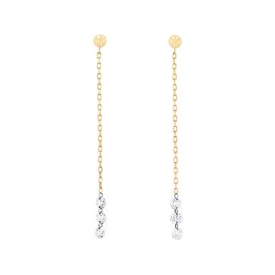 An elegant way to dress up any look, these chain style drop earrings feature six round brilliant cut diamonds totaling 0.56 carats. Elegant Dangle Linear Earrings With Cable Chain, Elegant Linear Drop Earrings With Cable Chain, Elegant Round Chain Earrings, Diamonds Direct, Chain Drop Earrings, Diamond Dangle Earrings, Diamond Chain, Round Brilliant Cut Diamond, Wedding Earrings