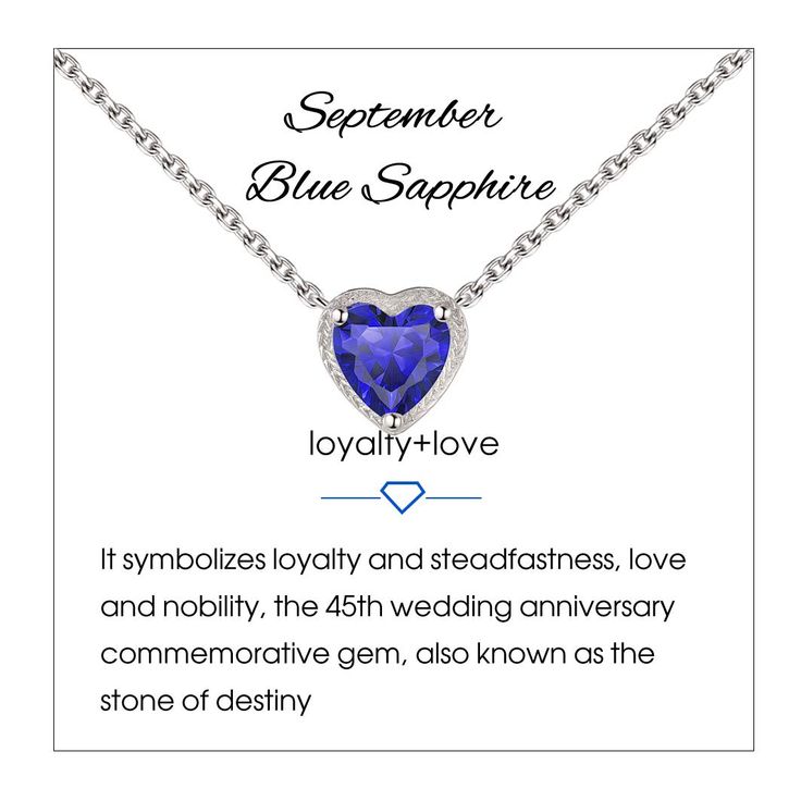 PRICES MAY VARY. ❤UNIQUE HEART SHAPE BIRTHSTONE DESIGN: Heart shape design is fashionable always. The pendant of this necklace is heart shape design and surrouded by heart shape 925 streling silver. There are 12 different colors of the pendant, which represent the birthstone colors of 12 months. You can select the color of the birthstone pendant according to the birth month. Sapphire in September stands for Loyalty, steadfastness, love and nobility. ❤925 STERLING SILVER AND CUBIC ZIRCONIA: This Heart Cut Birthstone Jewelry Gift, Gift Heart Cut Gemstone Birthstone Necklace, Heart Cut Birthstone Necklace For Anniversary, Heart Cut Gemstone Birthstone Necklace Gift, Sapphire Heart Necklaces For Anniversary, Sterling Silver Heart Cut Jewelry For Birthday Gift, Sapphire Heart Necklace For Anniversary, Sterling Silver Heart Cut Jewelry For Birthday, Silver Heart Cut Necklace For Birthday