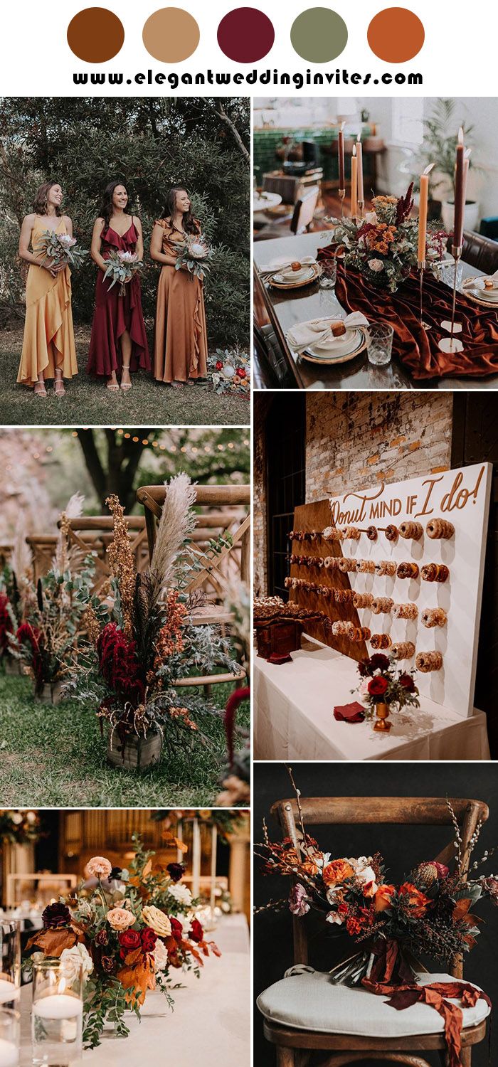 wedding color palettes for fall and winter