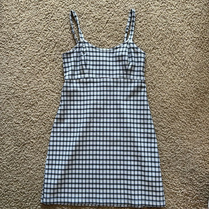 Hollister Blue Plaid Mini Dress New With Tags, Never Worn Mini Dress, Approximately Mid Thigh Size Small Plaid Sleeveless Mini Dress For Date Night, Sleeveless Plaid Mini Dress For Date Night, Plaid Mini Dress With Lining, Plaid Lined Mini Dress, Plaid Lined Mini Length Dress, Lined Plaid Mini Dress, Casual Plaid Mini Dress For Night Out, Spring Plaid Dress For Night Out, Plaid Dress For Night Out In Spring