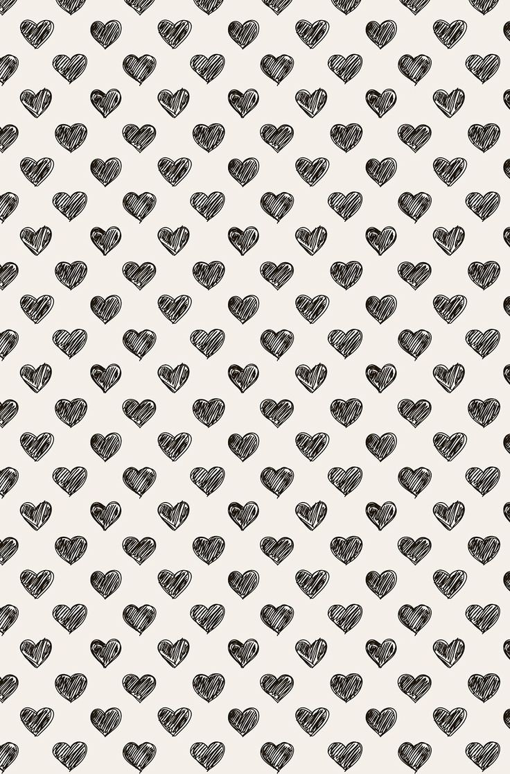 a black and white heart pattern with small hearts on the side, as if it were drawn