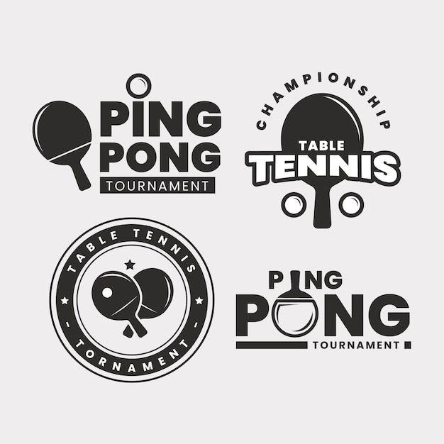 four different logos for ping pong tournament