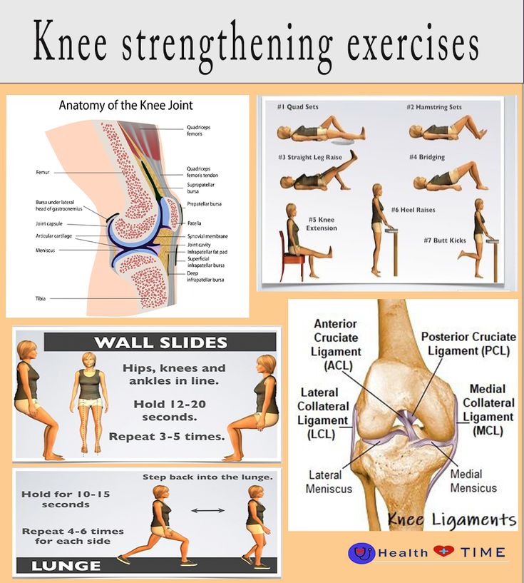 an image of knee stretching exercises for the lower limb and upper limb, with instructions on how to do it