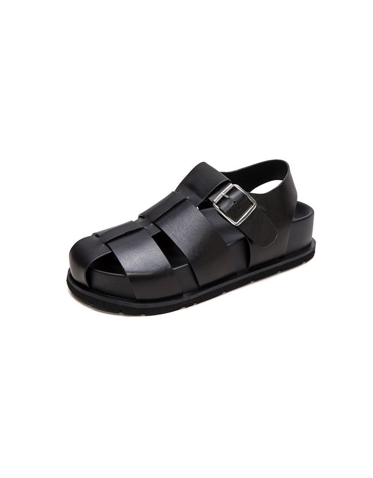 Features: Item: Platform Sandals | Slingback sandals Brand: OBIONO Gender: Femel Main Material: Cowhide Heel Type: Platform Upper Material:Cow Leather Heel Height: High (4.5 cm) Width: 10.5-11cm Closure Type: Buckle Season: Summer Color: Black Size: 35-40 Obiono Shoes, Summer Sandals Wedge, Chunky Heels Sandals, Slingback Sandals, Retro Shoes, Design Drawings, Summer Color, Leather Weaving, Fashion Sandals