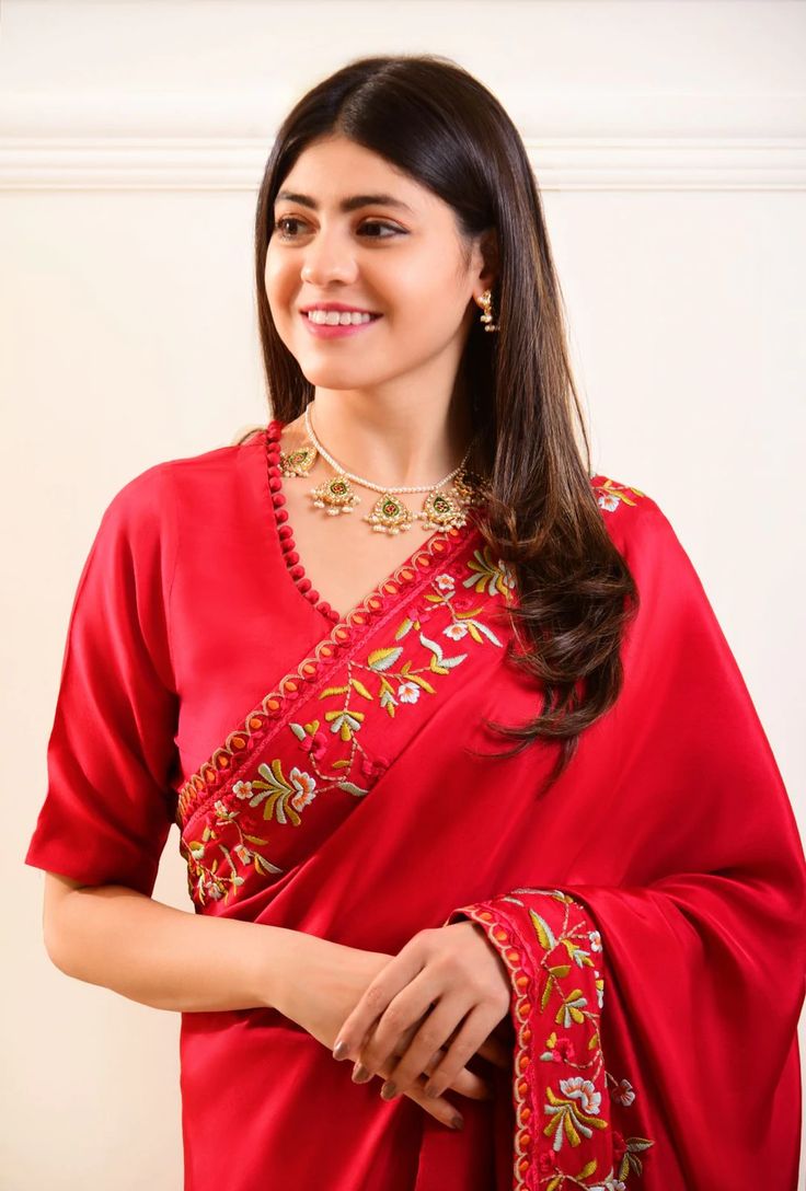 Tasavur | Aghanoor Bridal Diwali Silk Blouse With Embroidered Border, Dola Silk Pre-draped Saree With Embroidered Border For Puja, Anarkali Blouse With Embroidered Border And Traditional Drape, Traditional Drape Embroidered Blouse For Diwali, Traditional Drape Blouse With Embroidered Border For Diwali, Embroidered Silk Pre-draped Saree For Puja, Traditional Diwali Blouse With Embroidered Border, Traditional Katan Silk Pre-draped Saree With Embroidered Border, Elegant Tussar Silk Pre-draped Saree With Dori Work