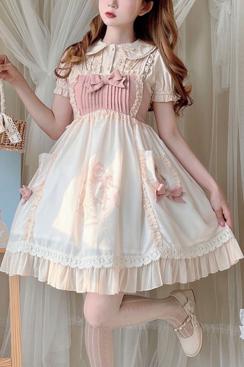 SKU: LIN01660 Fabric: Polyester Cotton Style types: Sweet Lolita Season: Spring, Summer, Autumn, Winter Notice: Any of the accessory is not included. Size(IN) Bust Waist Dress Length S 32.68-35.43 27.95-31.50 33.86 M 34.25-37.01 29.53-33.07 34.65 L 35.83-38.58 31.10-34.65 35.43 Kawaii Winter Outfits, Mystical Goddess, Style Types, Core Fashion, Spring Summer Autumn Winter, Prom Dresses Vintage, Sweet Lolita, J Fashion, Cute Bear