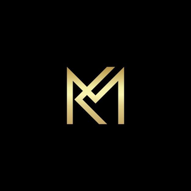 the letter m in gold on black background