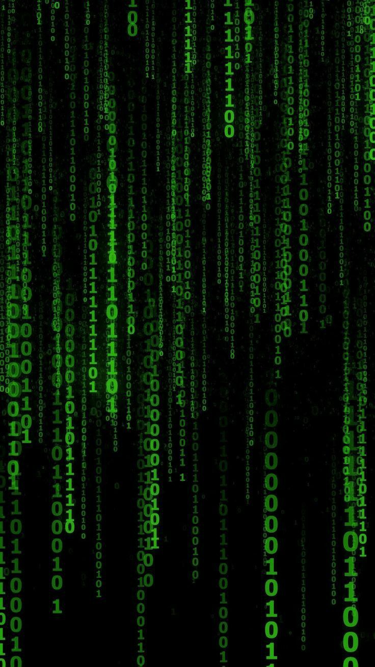 green and black digital numbers are shown in the dark background, as if they were falling down