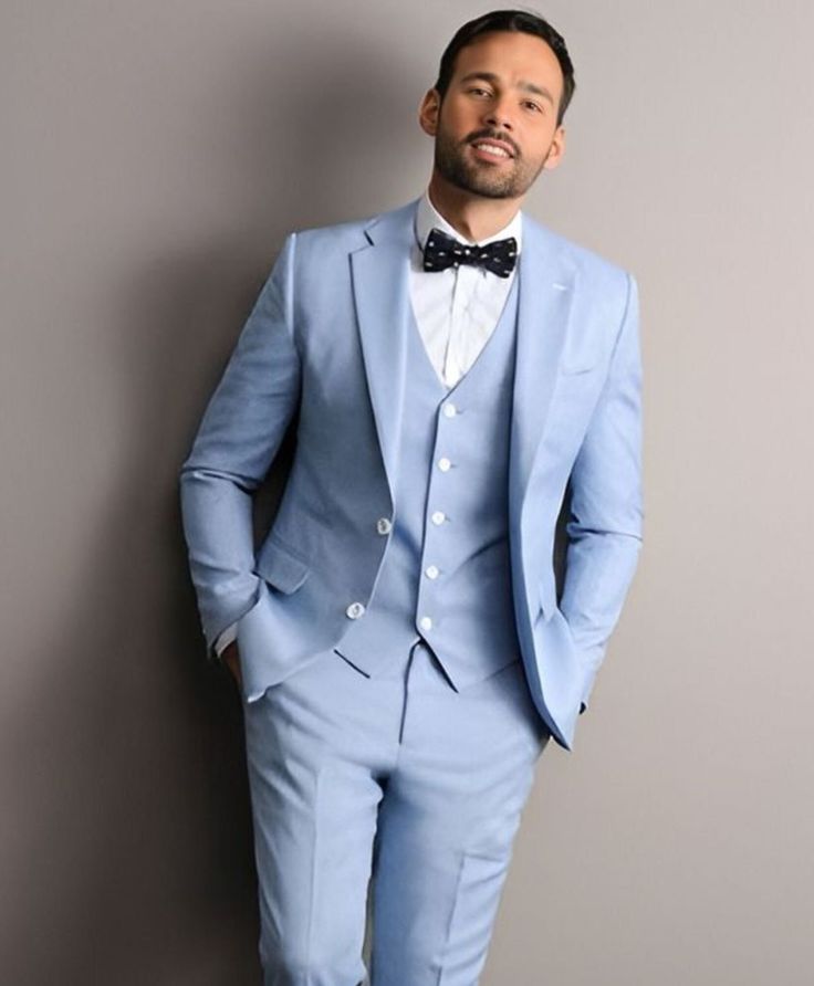 "This is a Classic 3 Piece Suit by Golden Attire crafted from high quality fabric and imported materials. Our products are handcrafted by experienced tailors who make sure the that the stitching is precise, lining is proper and the overall product is sturdy enough to not go out of shape for more than a few years. Also all our products have extra margins in their length, sleeves, sides so it's easily alterable if your size changes after some time. To see more available colors and designs in this collection, Check out the 'Classic Two Piece Suits' Section. *This is a 3 piece set of a jacket and a trouser. *We also offer customization so we can provide you an even better fit if you massage us your measurements (in inches) of Chest, Stomach, Waist, Hip, Shoulder and Actual Height after orderin Blue Wedding Blazer In Suiting Fabric, Blue Double Breasted Suit With Suit Collar For Wedding, Blue Double Breasted Suit For Wedding, Blue Double Breasted Suit With Notch Lapel For Wedding, Blue Double Breasted Notch Lapel Suit For Wedding, Blue Double Breasted Tuxedo For Wedding, Tailored Blue Sets For Groom, Fitted Blue Double Breasted Suit For Wedding, Blue Fitted Double Breasted Suit For Wedding