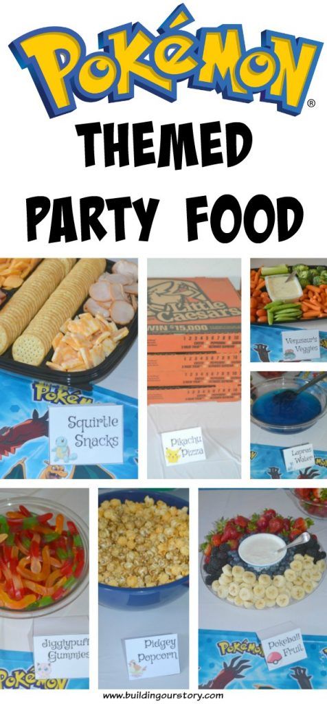 the pokemon themed party food is displayed