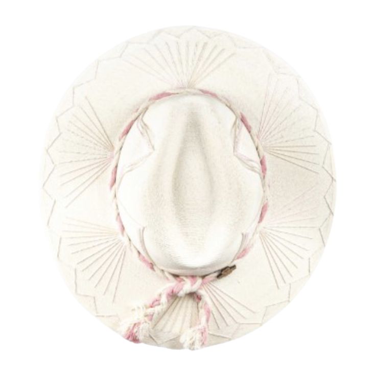 The wait is over! This hat is Ready to Ship and your order will be processed and shipped within 3-7 business days. Items with embroidery customization will be shipped within 2 weeks. White Palm Straw Hat with Light Pink Fan Design. Custom designed and hand made hats by artisans in San Jose Del Cabo, Mexico. These hats are one size fits most with an elastic band inside to add comfort and fit for all head sizes. Please note, all hats come with natural braid unless custom braid is purchased. Artisan Toquilla Straw Hat With Short Brim, White Artisan Toquilla Straw Hat, Artisan White Toquilla Straw Hat, Handmade White Panama Hat With Short Brim, Handmade Toquilla Straw Hat With Short Brim, White Handmade Short Brim Hat, Handmade Adjustable White Felt Hat, White Artisan Hat For Kentucky Derby, Handmade White Hat For Kentucky Derby