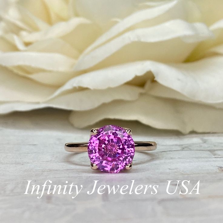 🐕 Big deals! Round Pink Sapphire Solitaire Ladies Ring, Round Extra Facet Solitaire Engagement Ring, 14k Rose Gold Pink Sapphire Statement Ring #6465 only at $445.00 Hurry. #PromiseRing #EngagementRing #TravelRing #ProposalRing #GiftIdeasForHer #BirthdayGift #ElongatedRing #BridalGift #WeddingRing #PinkSapphireRing Gia Certified Classic Pink Sapphire Jewelry, Classic Gia Certified Pink Sapphire Jewelry, Formal Pink Gia Certified Sapphire Ring, Pink Lab-created Ruby Ring With Brilliant Cut, Pink Brilliant Cut Lab-created Ruby Ring, Classic Pink Ruby Ring With Brilliant Cut, Pink Brilliant Cut Sapphire Ring In Fine Jewelry Style, Pink Gold Round Ruby Ring With Prong Setting, Pink Ruby Ring With Brilliant Cut Fine Jewelry