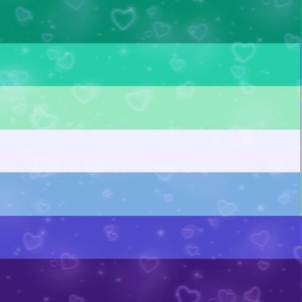 the rainbow flag with hearts all over it