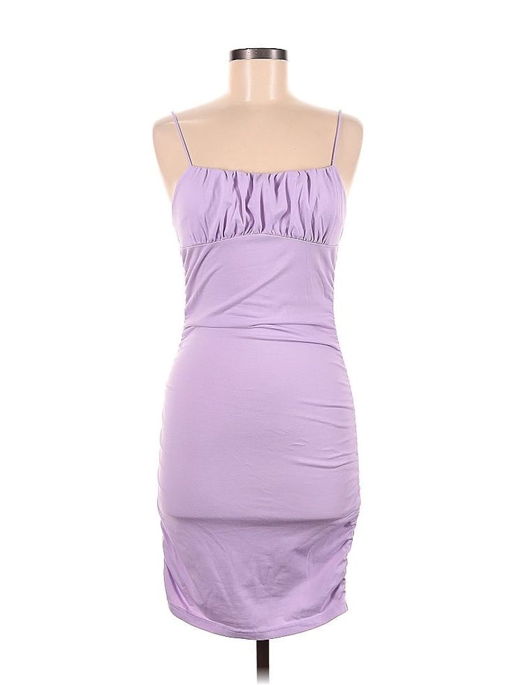 Shein Cocktail Dress Size: Medium Purple Dresses - used. 34% COTTON, 4% ELASTANE, 62% POLYESTER, Mini, Scoop Neck, Solid, Short, Sleeveless | Shein Cocktail Dress: Purple Solid Dresses - Size Medium Solid Color Mini Dress With Ruched Bodice, Solid Mini Dress With Ruched Bodice For Spring, Spring Solid Mini Dress With Ruched Bodice, Fitted Solid Midi Sundress, Ruched Mini Sleeveless Dress For Date Night, Purple Ruched Bodice Summer Dress, Ruched Mini Length Sleeveless Dress For Date Night, Purple Ruched Bodice Dress For Summer, Sleeveless Ruched Purple Maxi Dress