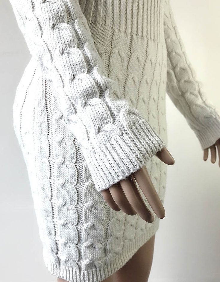 FREE SHIPPING Autumn Winter Knitted Sweater Dress Knitted Sweater Dress, Winter Knit Sweater, Sweaters Women, Dress Autumn, Casual Wedding Dress, Sweater Dress Midi, Knit Sweater Dress, Knit Fashion, Winter Knits