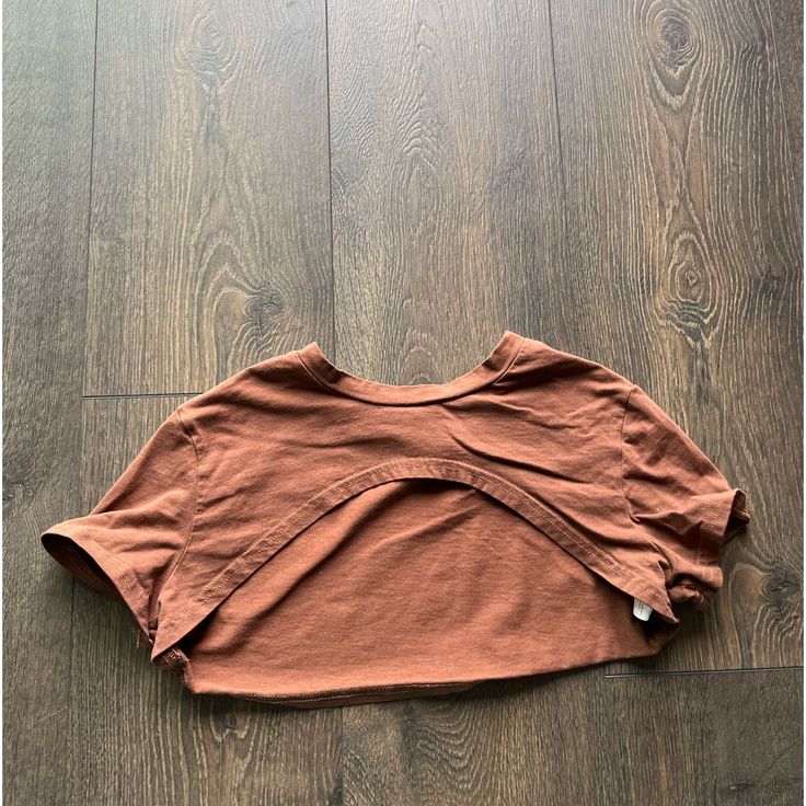 Brand New Without Tags Meant To Be Cropped In The Front (Over The Shoulder Shrug Look) Brown Short Sleeve Cotton Crop Top, Brown Cotton Short Sleeve Crop Top, Stretch Crew Neck Tops For Playwear, Shein Shirts, Shoulder Shrug, Shein Tops, Kids Shirts, Shirts Tops, Meant To Be