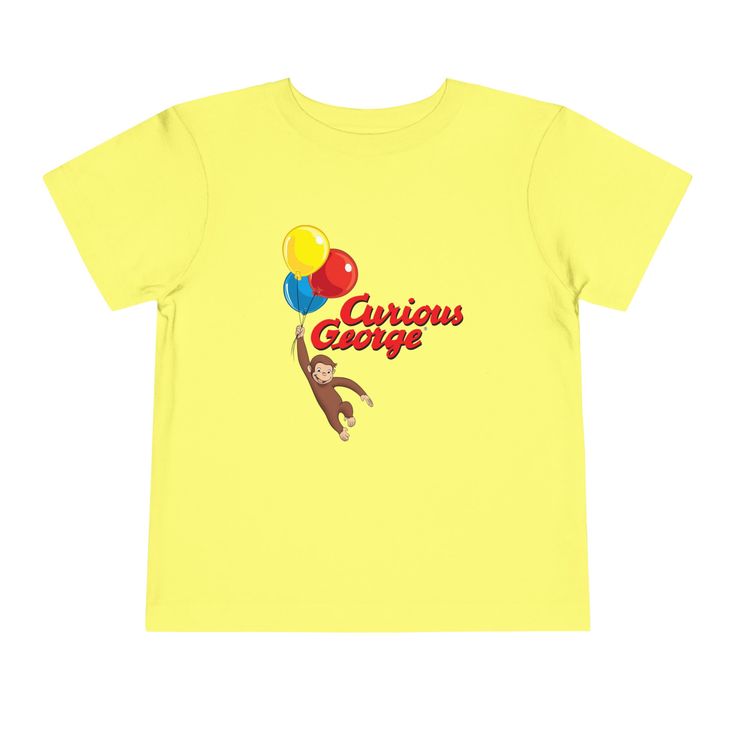 .: Inspired by a long-time childhood favorite -- Curious George! .: 100% Airlume combed and ringspun cotton (fiber content may vary for different colors) .: Extra light fabric (3.9 oz/yd² (132 g/m .: Tear-away label Modern Cartoon, Curious George, Baby Tee, Kids Tops, Infant Tees, Bella Canvas, Light Fabric, Short Sleeve Tee, Gender Neutral