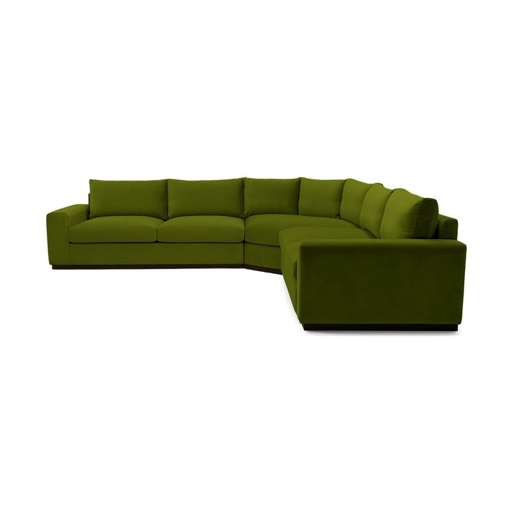 Never run out of room to get cozy on this spacious and accommodating curved corner sectional which showcases deep, plush seating and wide armrests. Holt Green Mid Century Modern Modular Wedge Corner Sectional Sofa - Royale Apple - Mocha Green Mid Century Modern, Green Mid Century, Corner Sectional Sofa, Corner Sectional, Run Out, Getting Cozy, Room Sofa, Sectional Sofa, Mocha