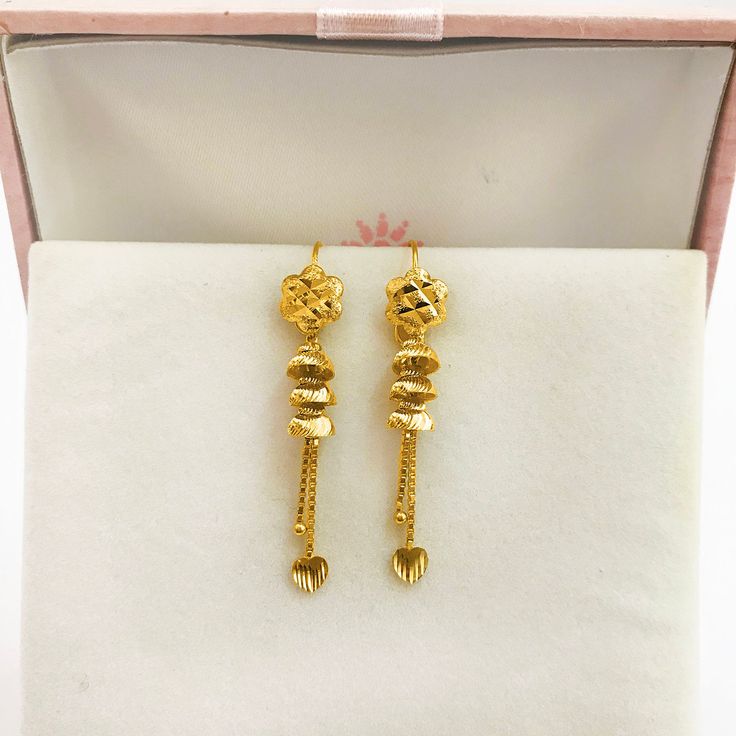 "Please contact us for any discounts or offers that are available on this item. We take absolute care of precious jewels are packed well so that there is no damage to the product. Your item will arrive in an elegant box, ideal for gifting to someone special. The weight of this earring in 18 KARAT SOLID YELLOW GOLD - 2.260 Grams Approximately Handling Time: We take handling time of 10 Business Days from the date of receipt of the payment after receiving cleared payment. Please check our designs l 2.5 Grams Gold Earrings, Ear Rings For Women In Gold, Gold Earing Design New, 2 Grams Gold Earrings, Gold Earrings Designs For Daily Use, 3 Grams Gold Earrings Indian, Earrings Gold Design, 2 Grams Gold Earrings Designs, Ear Rings Gold