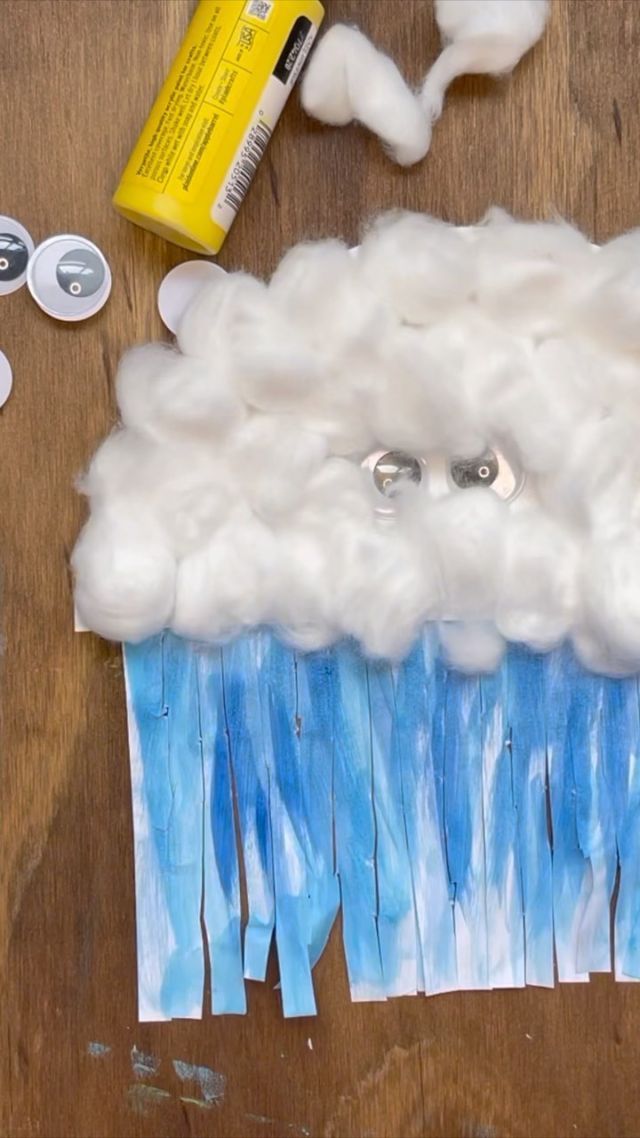 the clouds are made out of toilet paper and buttons