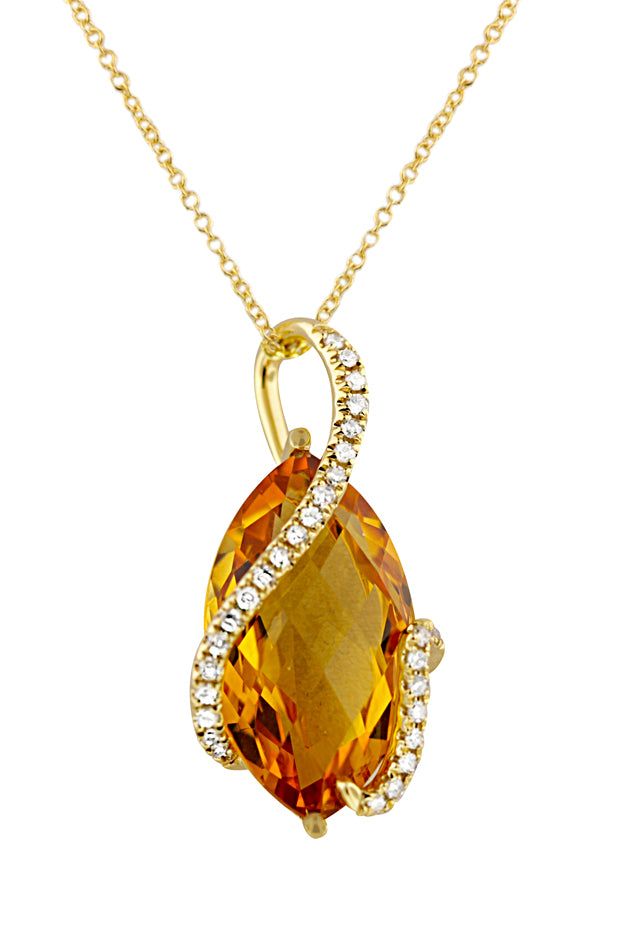 Effy Sunset 14K Yellow Gold Citrine and Diamond Pendant, 8.69 TCW Citrine Wedding, Jewelry Packaging Design, Citrine Birthstone, Citrine Earrings Studs, Metal Jewelry Making, Citrine Jewelry, Citrine Pendant, Lehenga Blouse, Diamond Jewelry Necklace