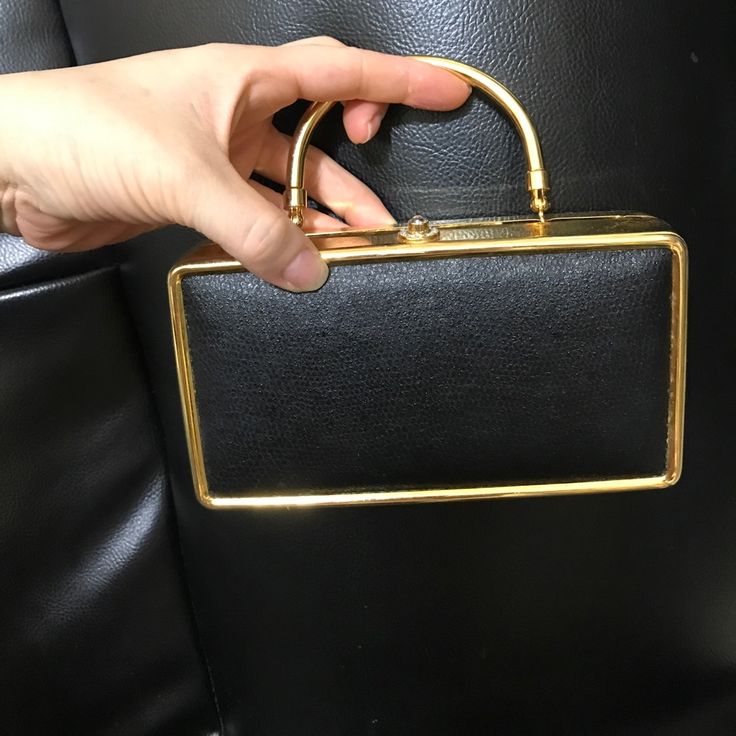 Elegant Gold Bag! Excellent Condition! Never Have Change To Wore It Sit In My Closet For Many Years Can Wear Without Or With The Chain And Handlein Three Ways Bundle Savecan Trade Luxury Rectangular Box Bag With Gold-tone Hardware, Luxury Evening Bag With Removable Pouch In Rectangular Case, Luxury Evening Bag With Removable Pouch, Luxury Black Phone Bag With Detachable Strap, Luxury Bags With Gold Clasp For Formal Occasions, Luxury Clutch With Mobile Phone Bag And Top Handle, Luxury Black Evening Bag With Mobile Phone Holder, Luxury Black Evening Bag For Mobile Phones, Luxury Black Mobile Phone Evening Bag